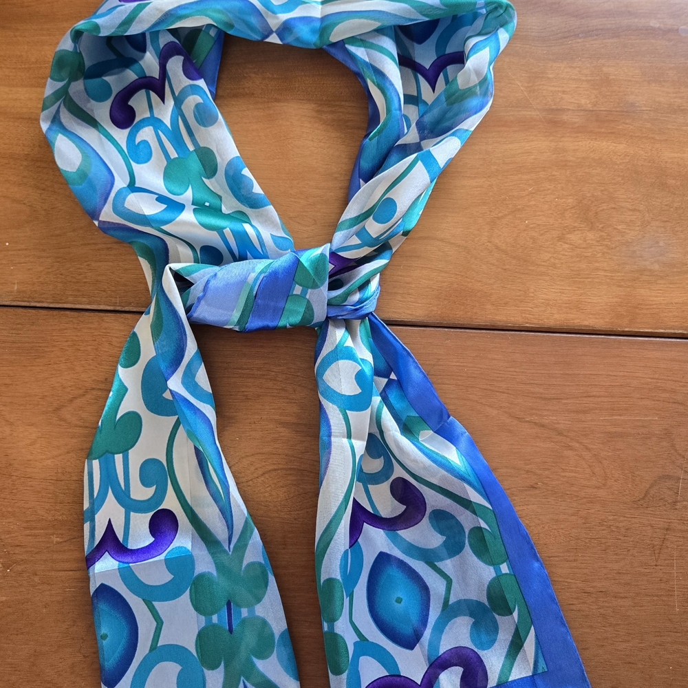 Kohl's Vibrant Blue and Green Scarf